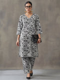 Floral Printed Straight Kurta & Trousers Sets