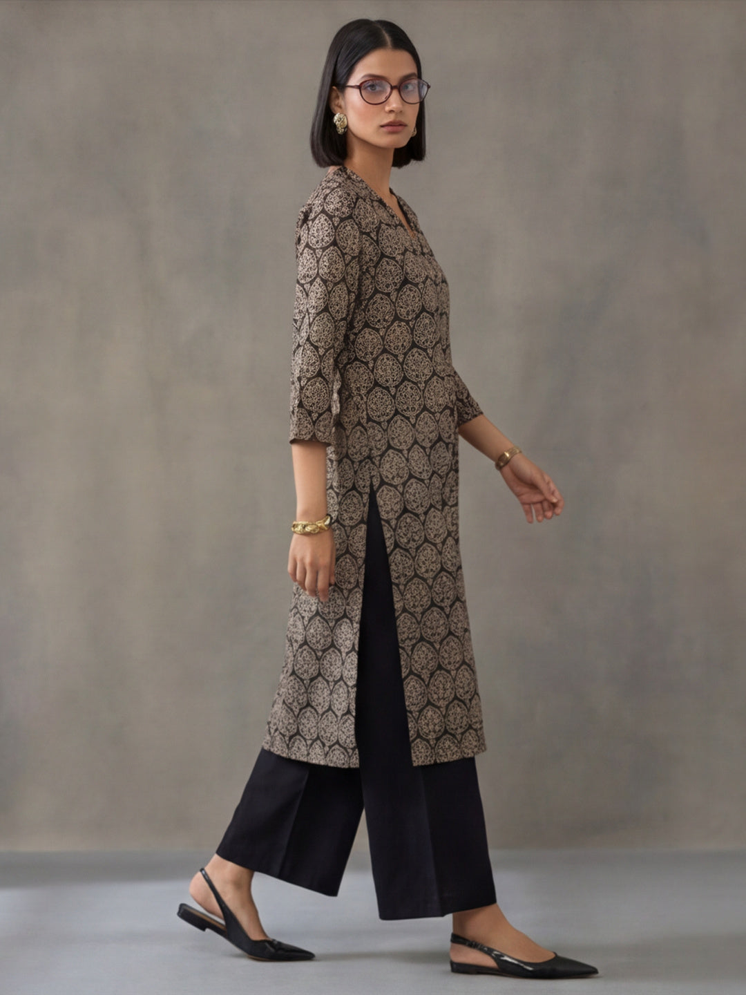 Floral Printed Straight Kurta