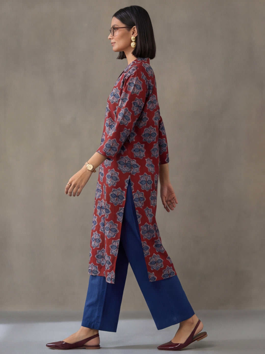 Floral Printed Straight Kurta