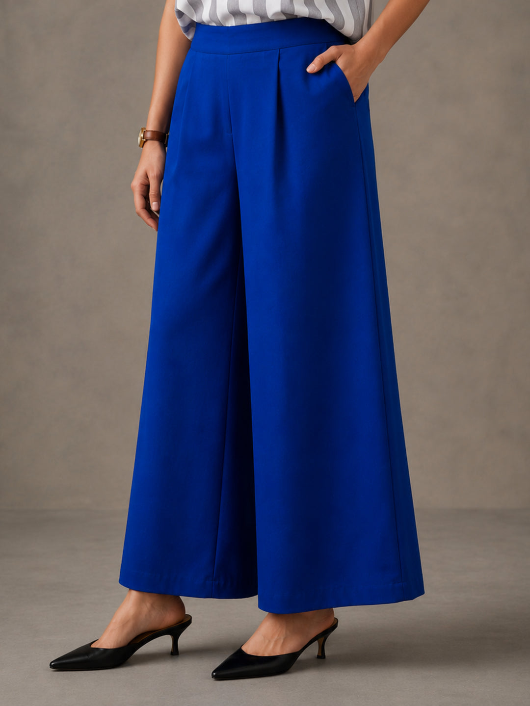Solid Pure cotton Palazzo