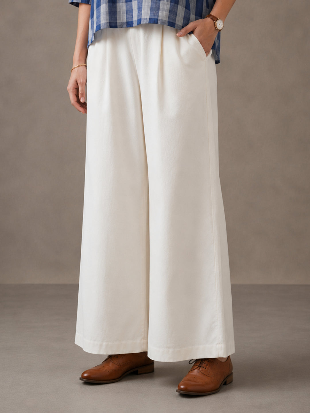 Solid Pure cotton Palazzo