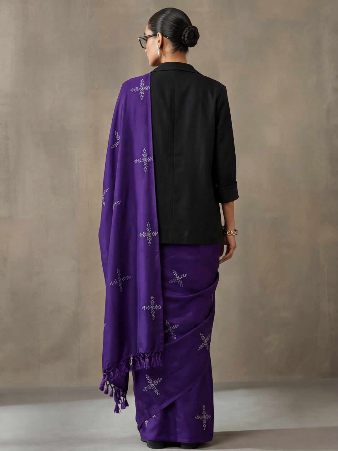 Floral Muslin Cotton Saree with Unstiched Blouse