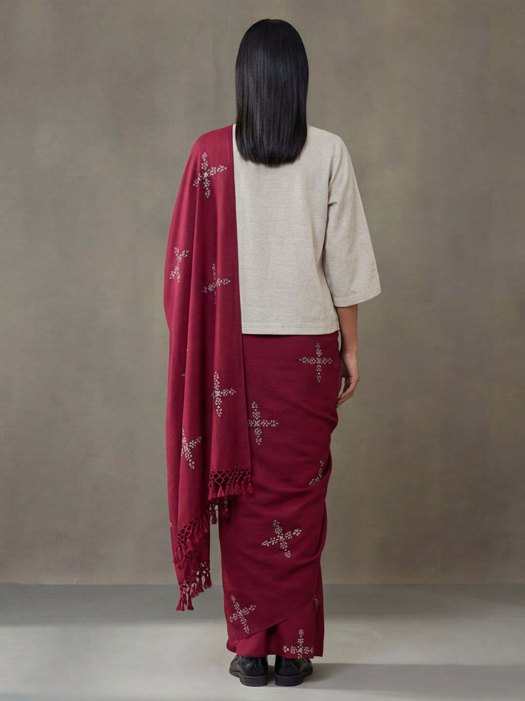 Floral Muslin Cotton Saree with Unstiched Blouse