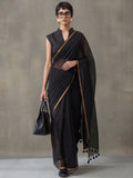 Solid Pure Cotton Saree with Unstiched Blouse