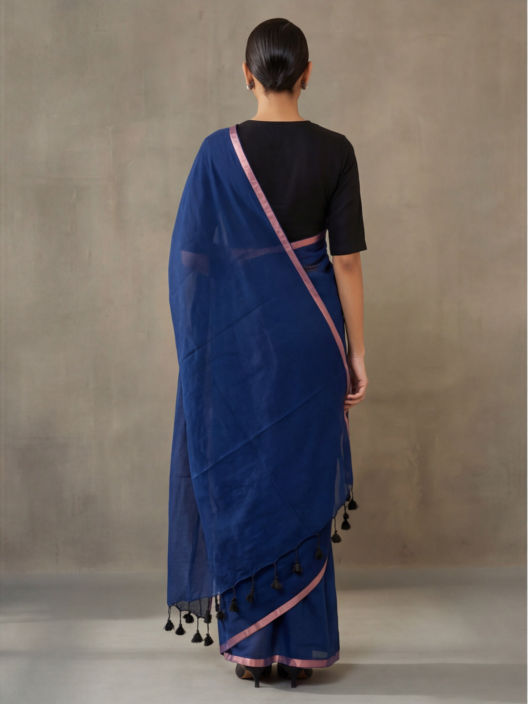 Solid Pure Cotton Saree with Unstiched Blouse