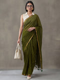 Solid Pure Cotton Saree with Unstiched Blouse