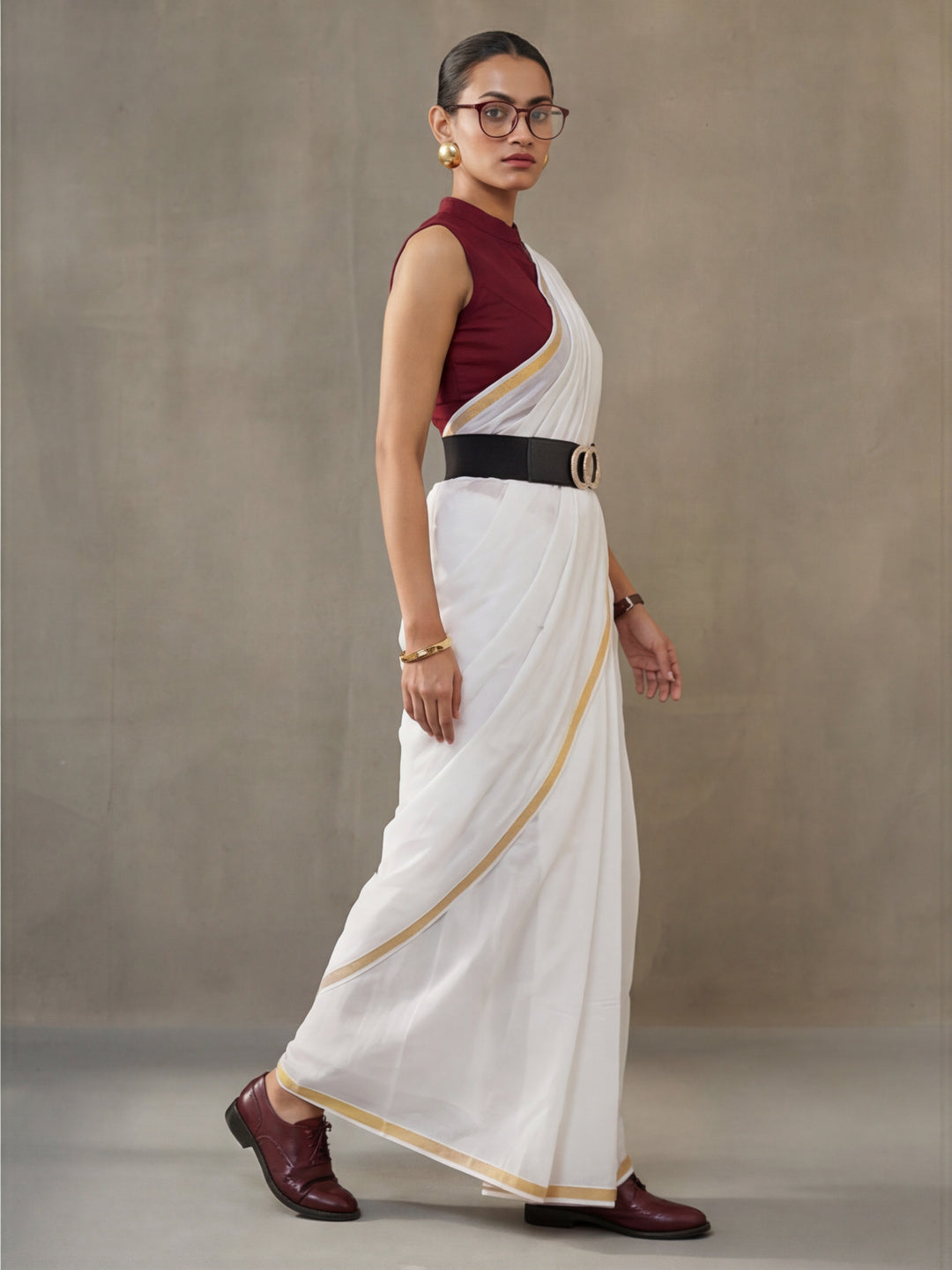 Solid Pure Cotton Saree with Unstiched Blouse