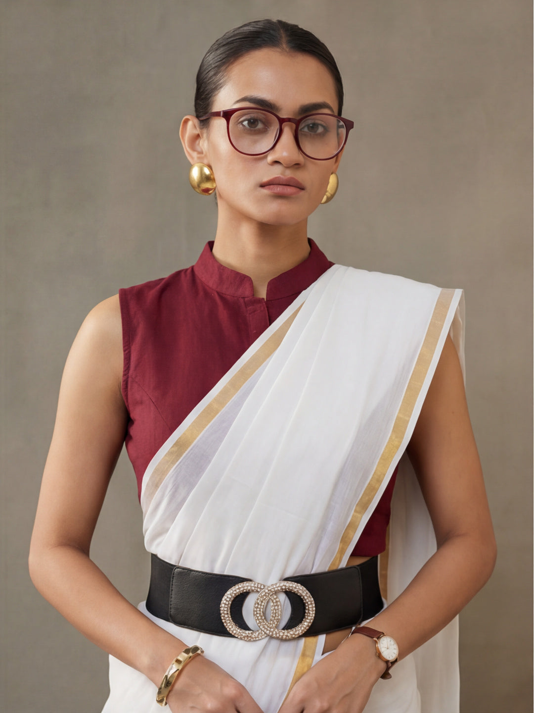 Solid Pure Cotton Saree with Unstiched Blouse
