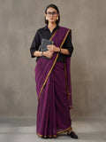 Solid Pure Cotton Saree with Unstiched Blouse