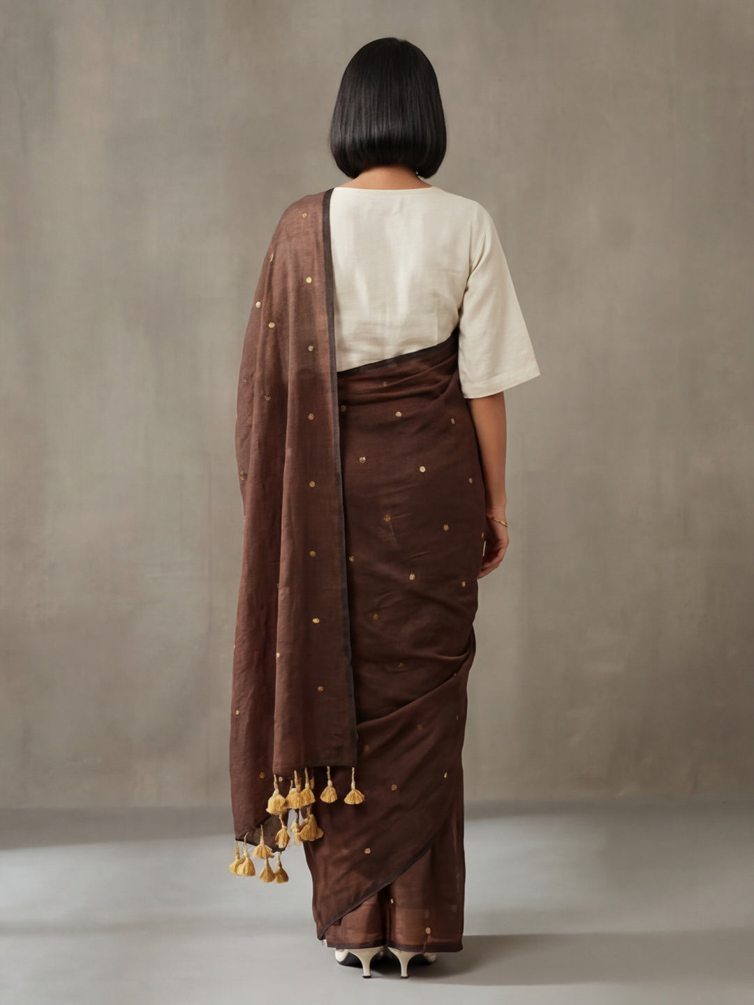 Solid Pure Cotton Saree with Unstiched Blouse