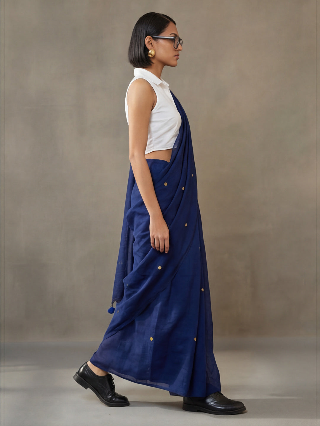 Solid Pure Cotton Saree with Unstiched Blouse