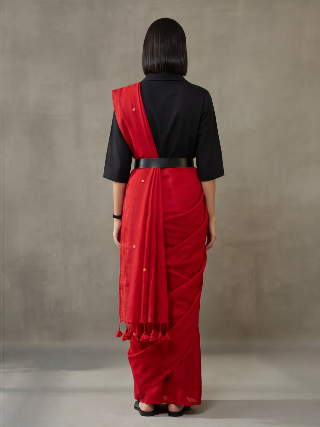 Solid Pure Cotton Saree with Unstiched Blouse