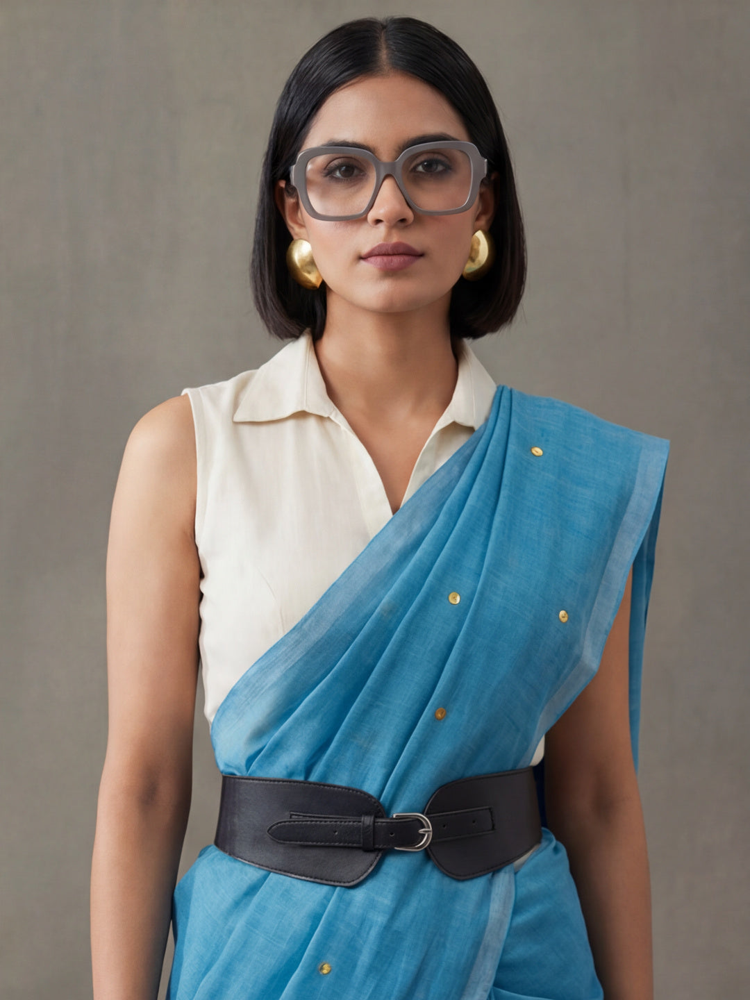 Solid Pure Cotton Saree with Unstiched Blouse