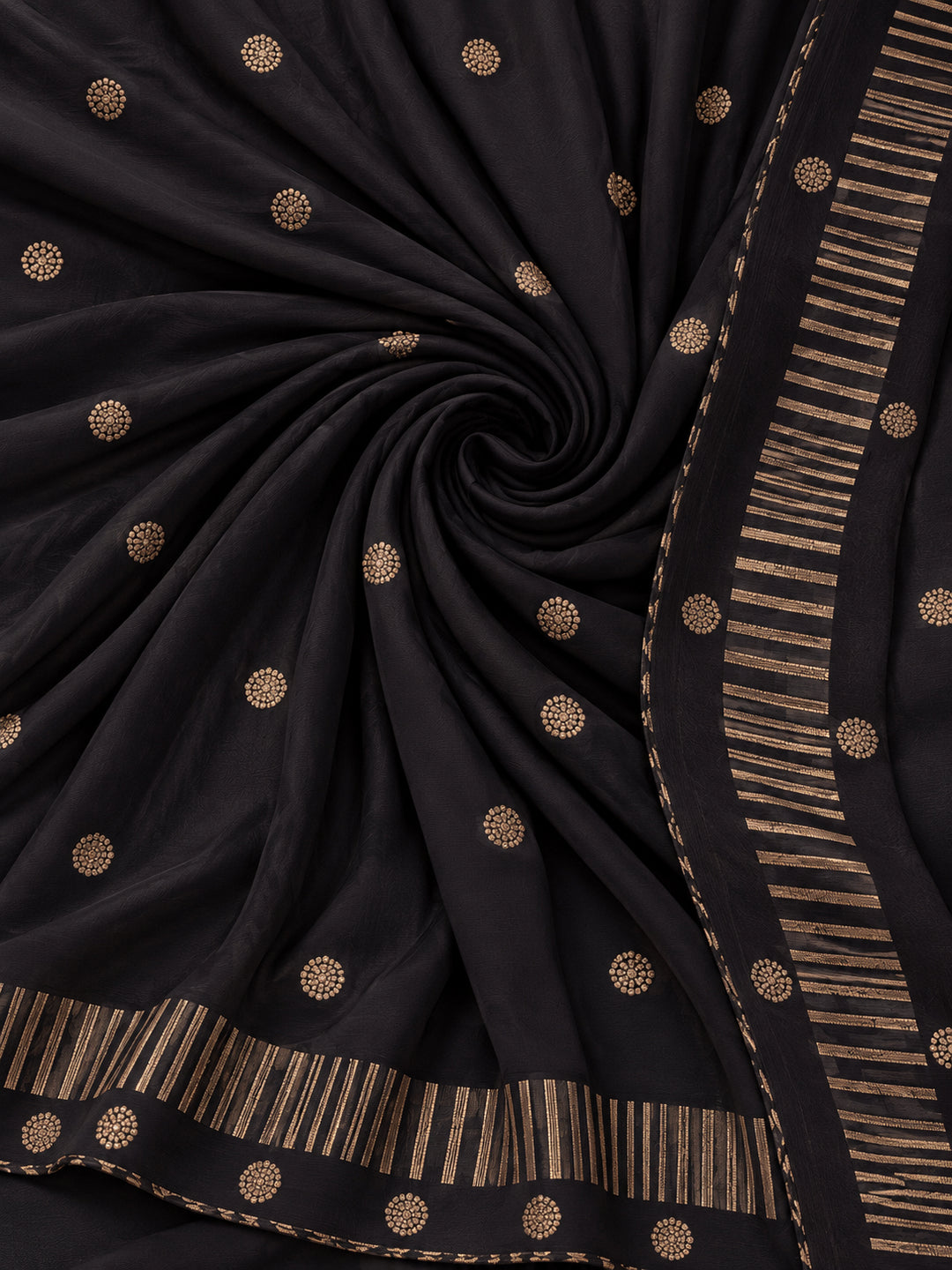 Digitally Printed Abstract & Floral Mul Cotton Saree with Contrast Blouse