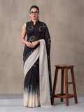 Digitally Printed Abstract & Floral Mul Cotton Saree with Contrast Blouse