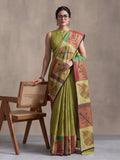 arthy Tone Digitally Printed Kantha-Look Cotton Saree with Contrast Border