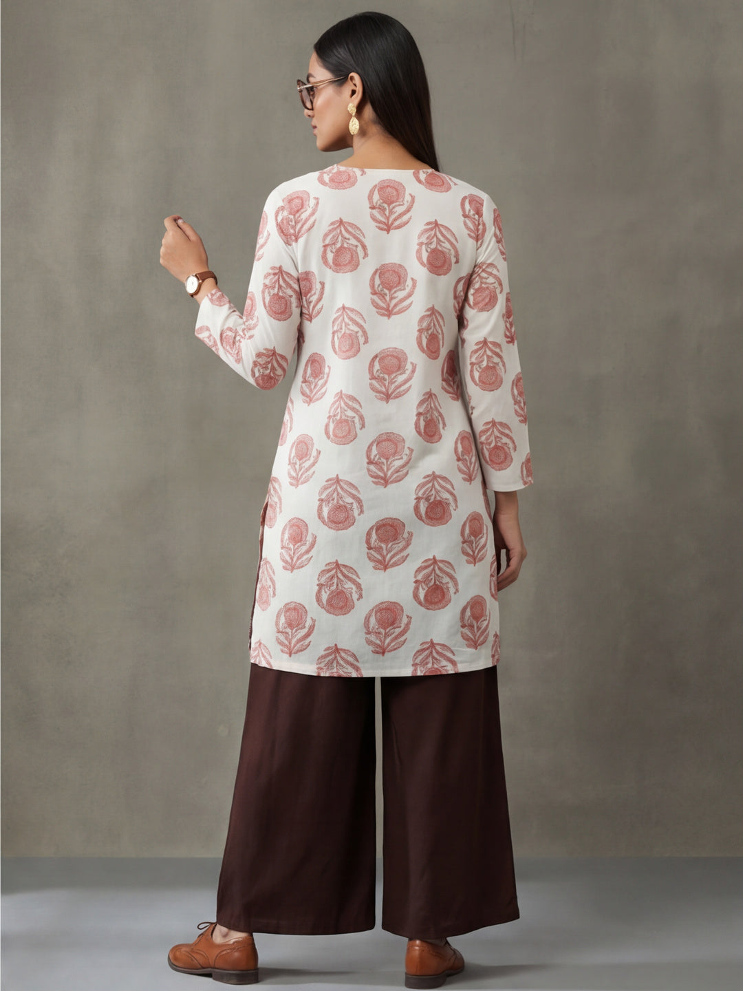 Women Printed Square Neck Fancy Tunic Top with Full Sleeves