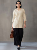 Women Printed Round Neck Fancy Tunic Top with Full Sleeves