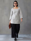 Women Printed Square Neck Fancy Tunic Top with Full Sleeves