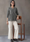 Checked Cotton Kurti With Gathered Detail