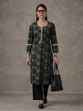 Floral Embroidered Straight Pure Cotton Kurta