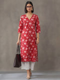 Floral Printed Straight Pure Cotton Kurta