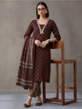 Floral Embroidered Straight Kurta & Trousers Sets