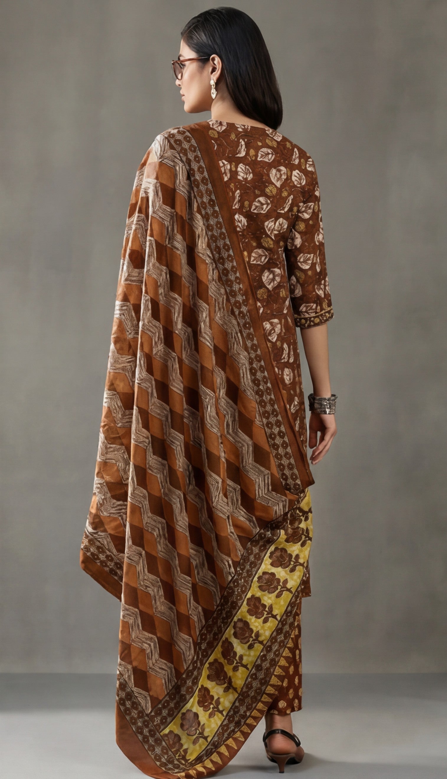 Floral Embroidered Straight Kurta & Trousers Sets