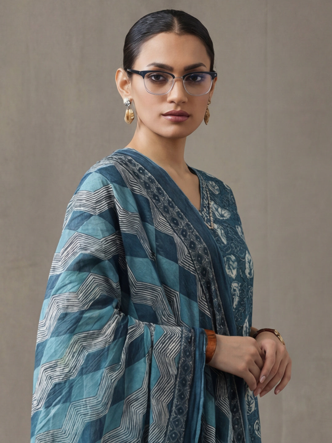 Floral Embroidered Straight Kurta & Trousers Sets