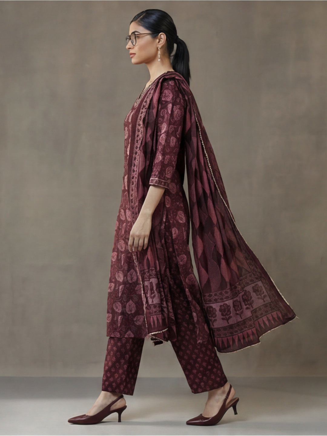 Floral Printed Straight Kurta & Palazzos Sets