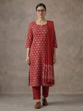Floral Printed Gotta Patti Pure Cotton Kurta With Pant & Chiffon Dupatta