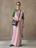 Striped Pure Linen Saree with Unstiched Blouse