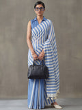 Striped Pure Linen Saree with Unstiched Blouse