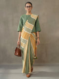 Striped Pure Linen Saree with Unstiched Blouse
