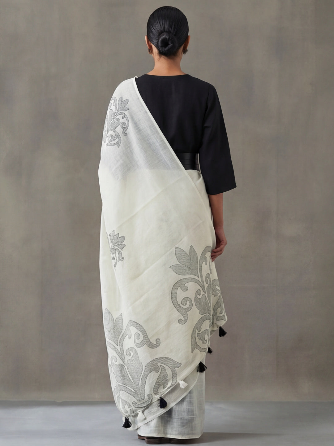 Floral Pure Cotton Saree with Unstiched Blouse