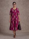 Floral Printed A-Line Tiered Ethnic Dress