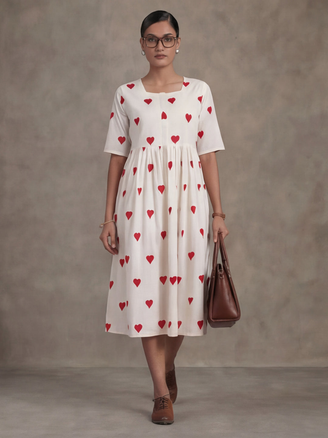 Quirky Printed A-Line Pure Cotton Ethnic Dress