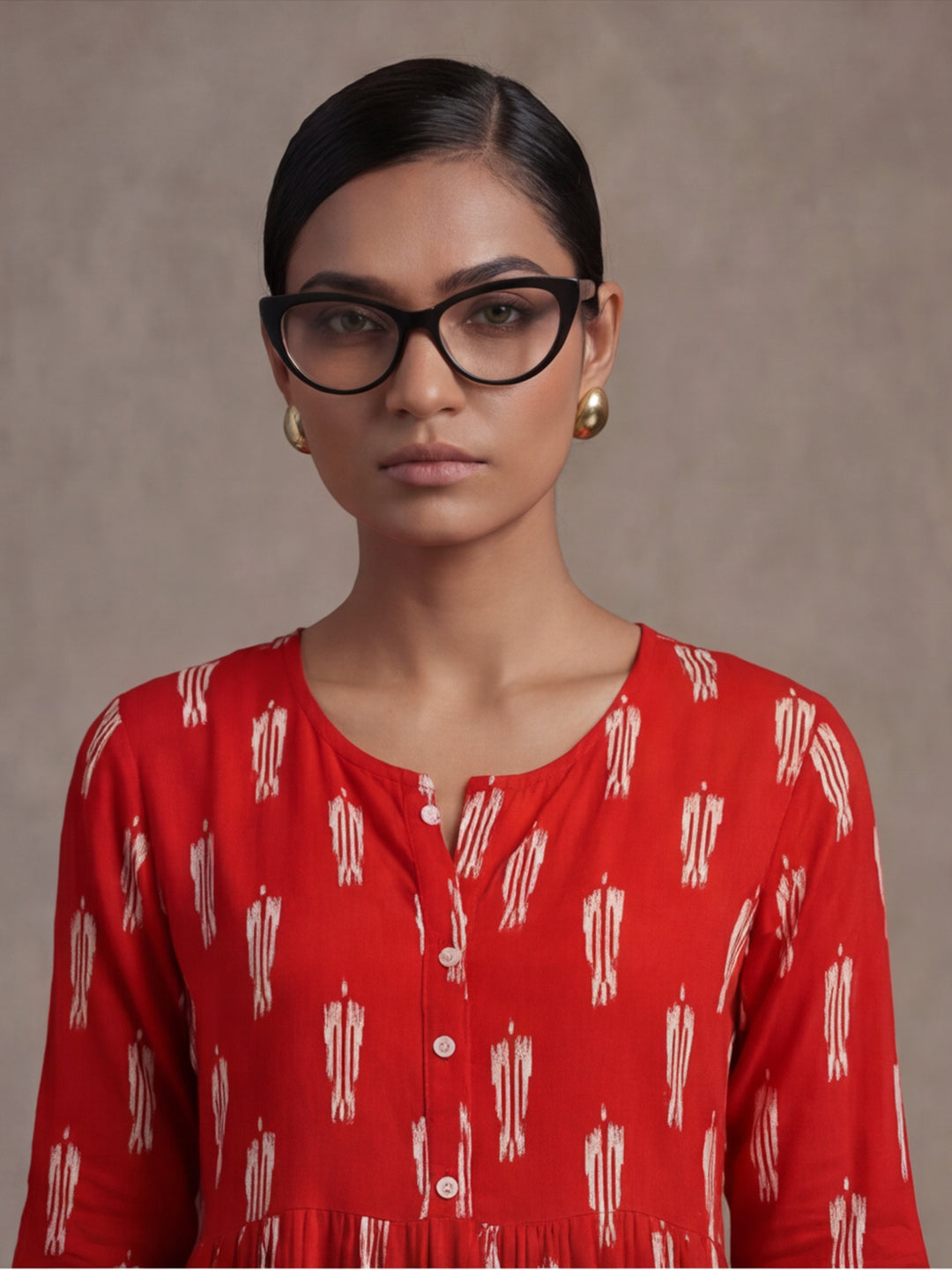 Floral Printed A-Line Tiered Ethnic Dress