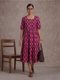 Floral Printed A-Line Tiered Ethnic Dress