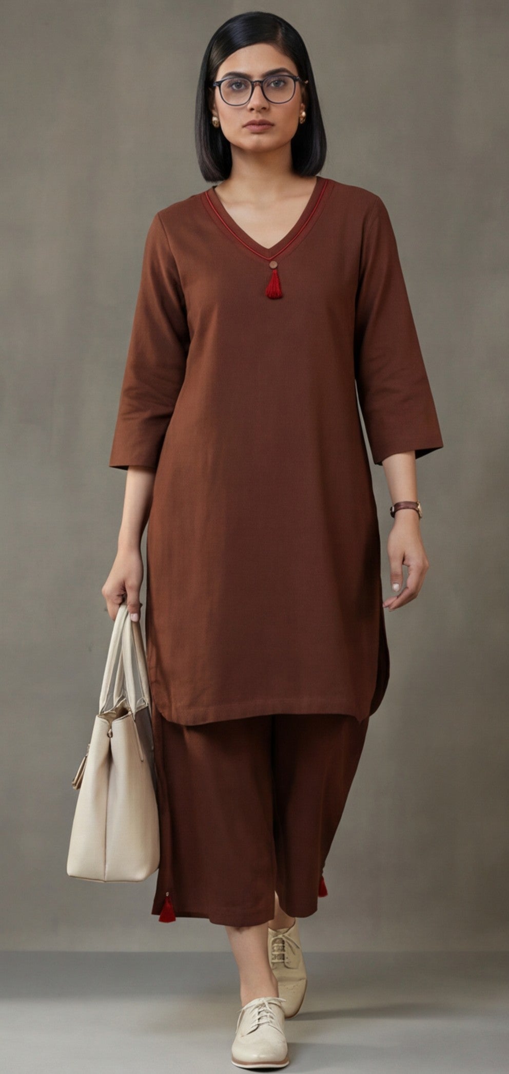 Pure cotton Solid kurta sets with palazzo