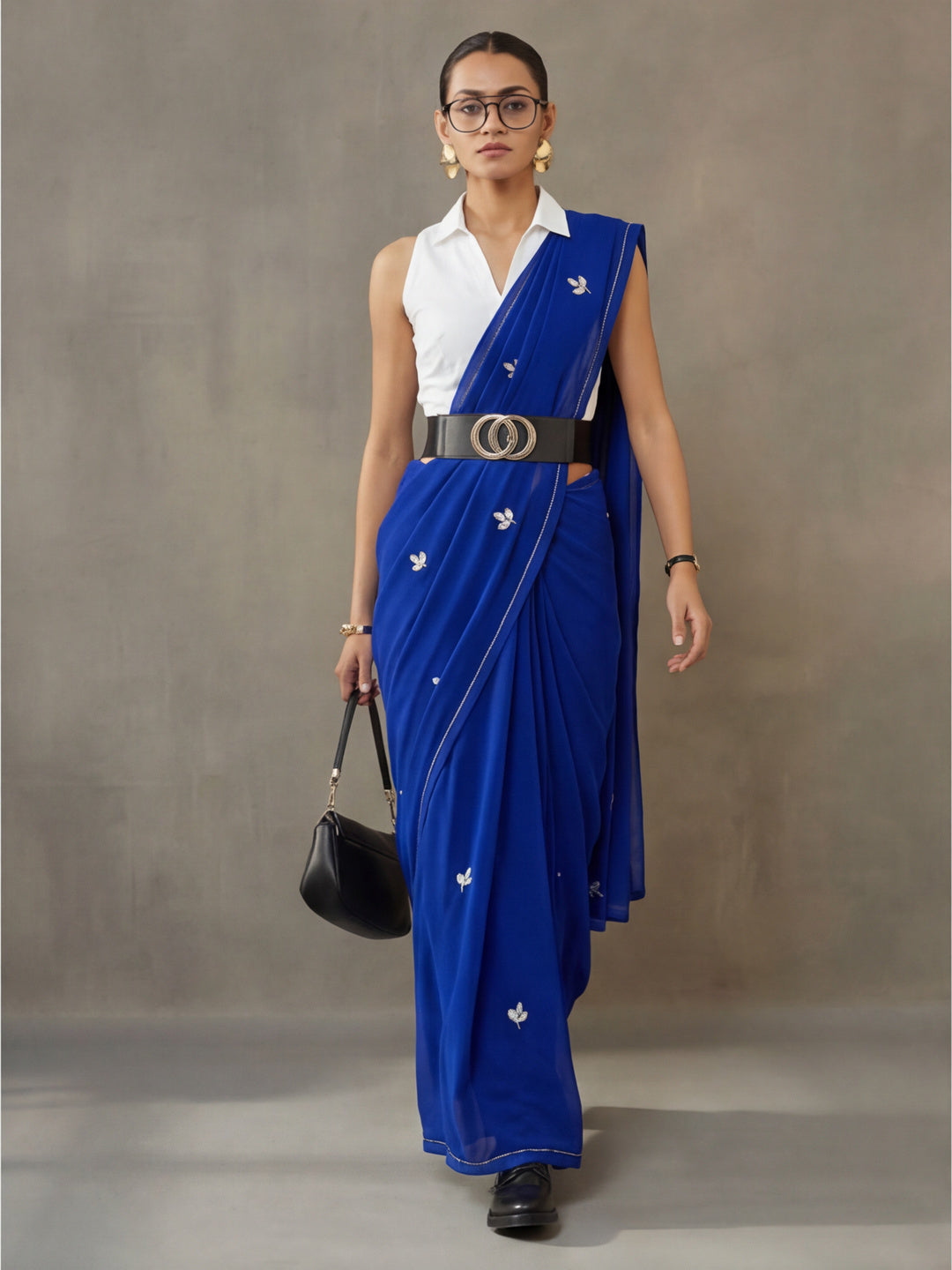 Floral Pure Georgette Saree with Unstiched Blouse
