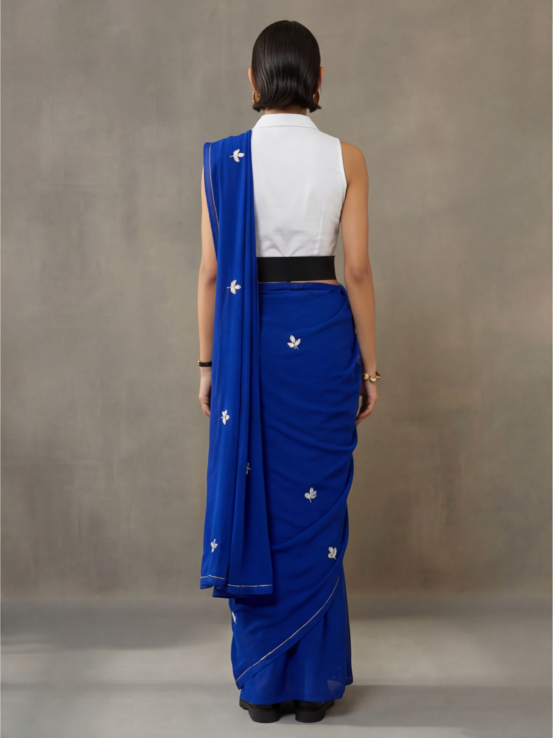Floral Pure Georgette Saree with Unstiched Blouse