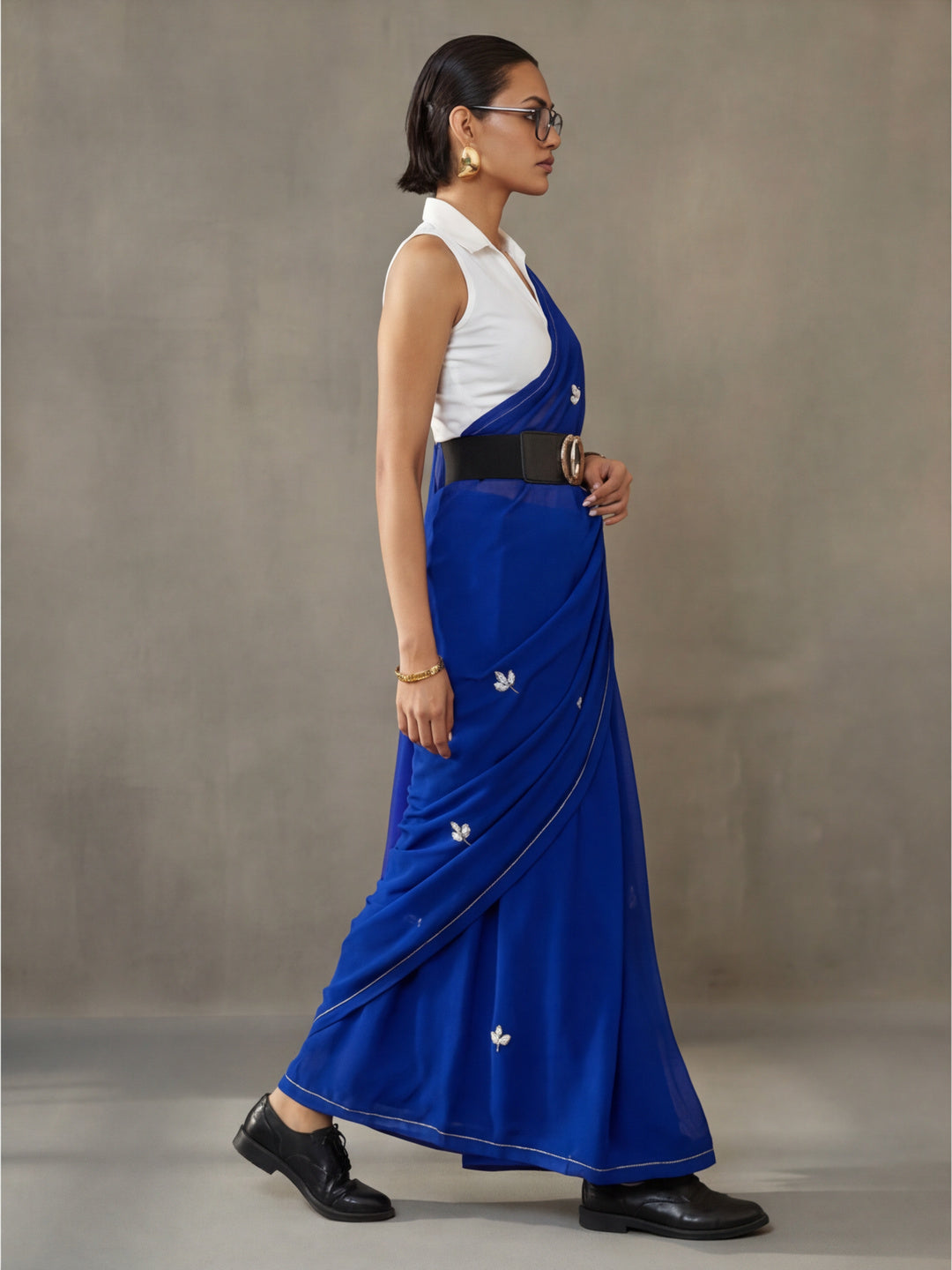 Floral Pure Georgette Saree with Unstiched Blouse