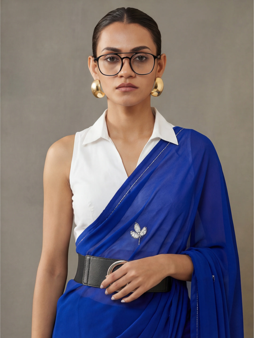 Floral Pure Georgette Saree with Unstiched Blouse
