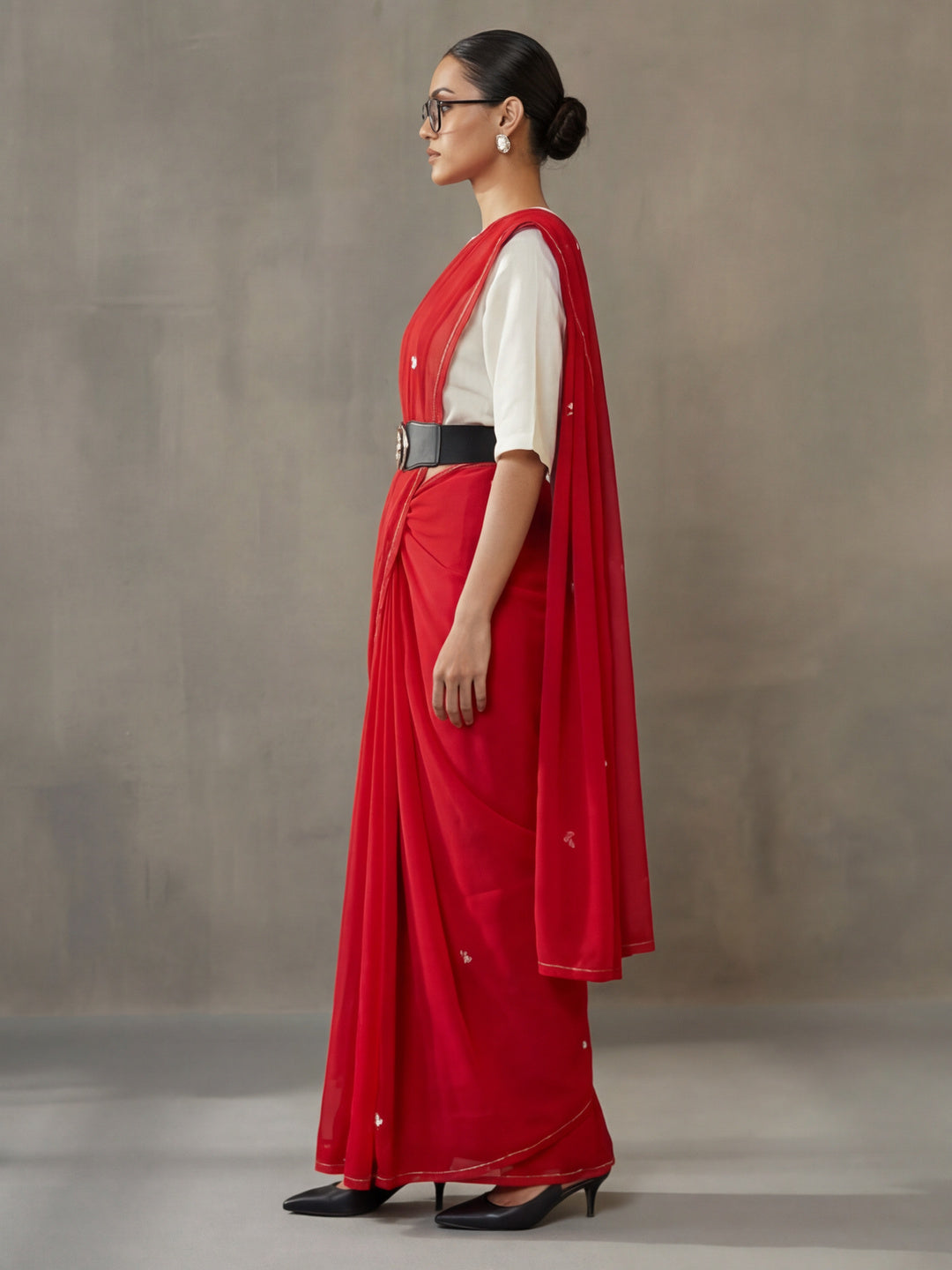 Floral Pure Georgette Saree with Unstiched Blouse
