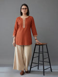 Printed Cotton Blend Round Neck Kurti