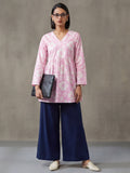 Printed Cotton Blend V-Neck Kurti
