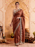 Embroidered Work Silk Saree With Unstitched Blouse Piece