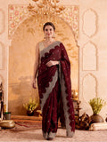 Embroidered Work Silk Saree With Unstitched Blouse Piece