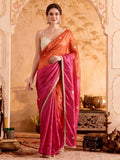 Gotta Patti Work Silk Saree With Unstitched Blouse Piece